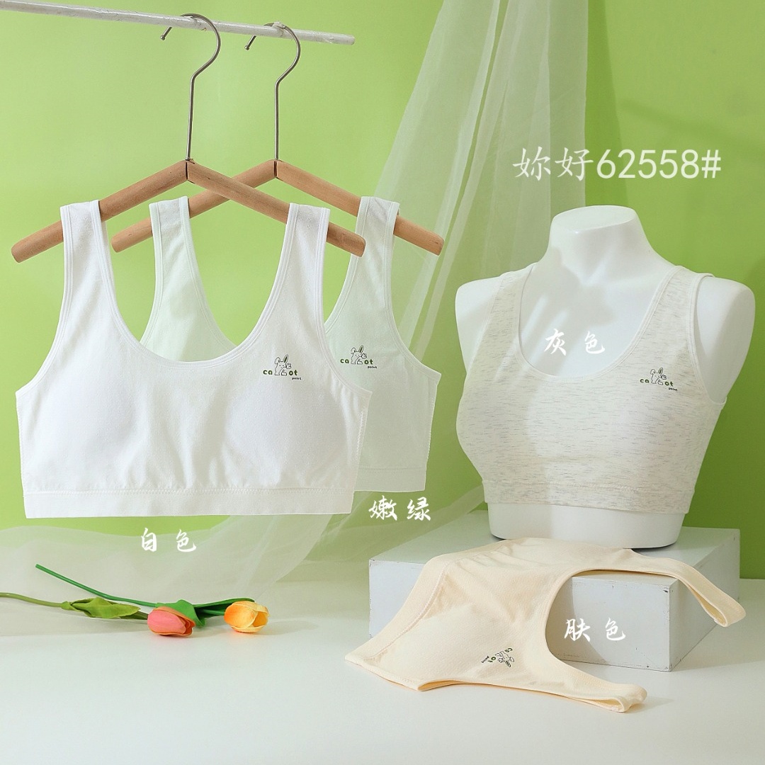 少女内衣发育期初中生固定杯文胸女生二阶段小背心无缝少女棉背心