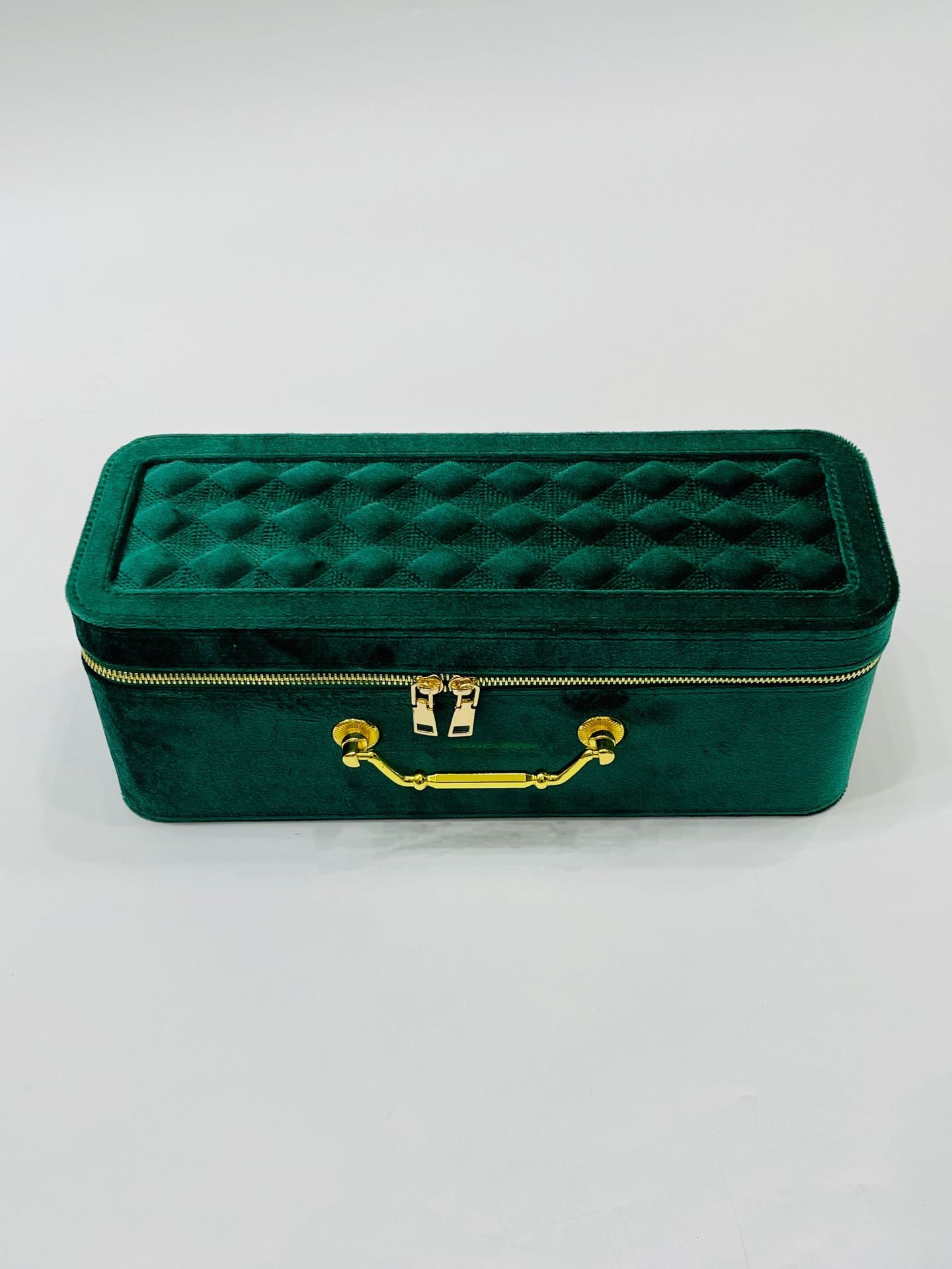 New 15-position jade and jadeite velvet bracelet storage box, large-capacity household portable handbag bracelet case wholesale details Picture