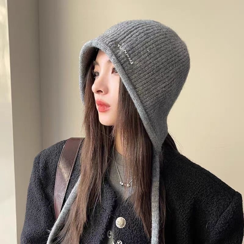 Knitted hat 2025 autumn/Winter new style woolen hat, cat ear hat, cute rope warm women's hat, cross-border cold hat Item Picture