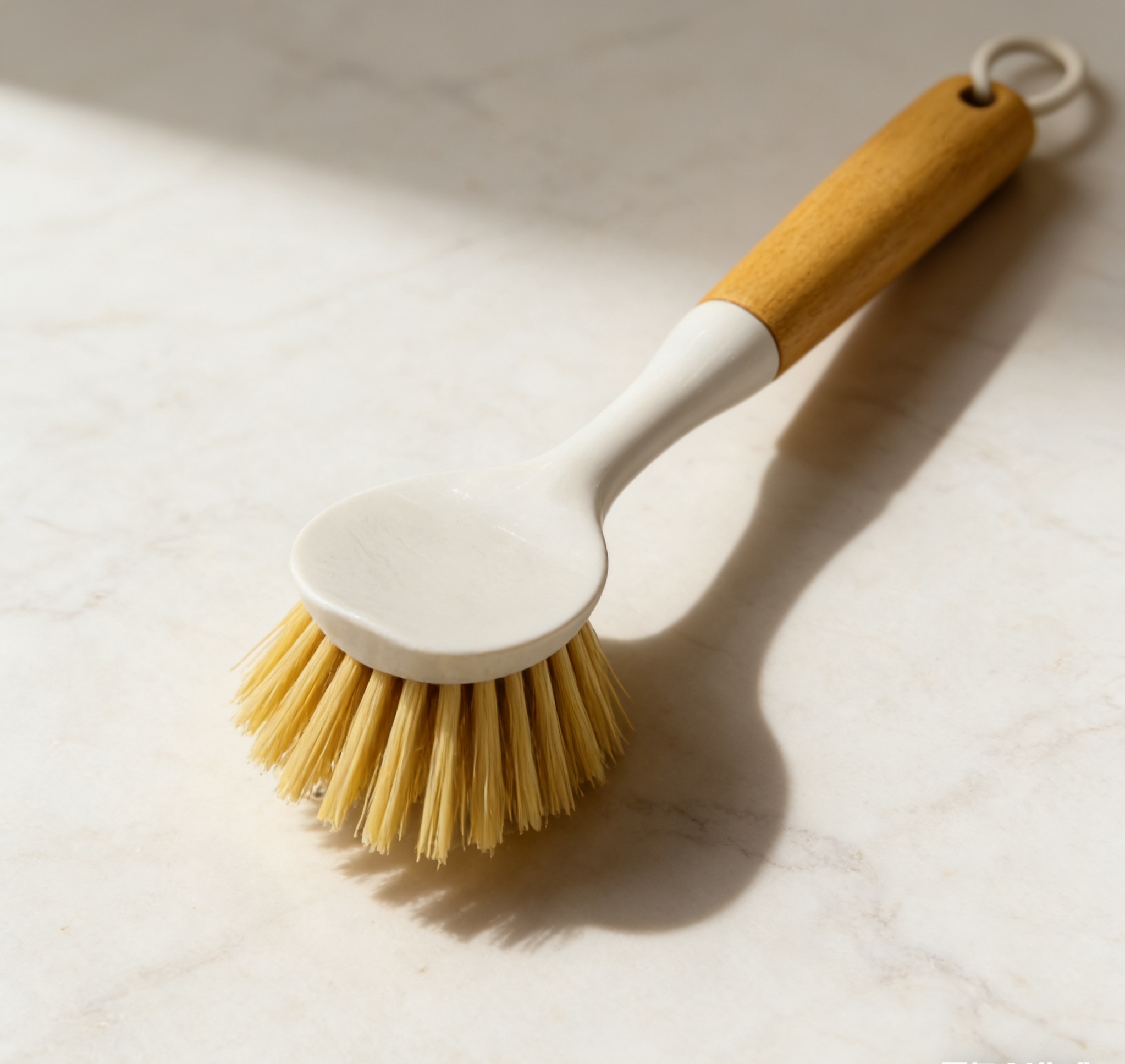 Wholesale solid wood handle cleaning brushes, kitchen long-handled pot washing brushes, household multi-functional decontamination brushes, Nordic-style solid wood handle pot brushes, household kitchen cleaning brushes, long-handled decontamination dishwashing brushes Application Scenario