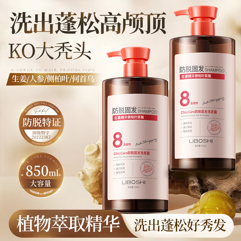Ginger essence anti-hair loss shampoo, scientific care, strengthening hair roots, 20 years of professional quality guarantee. Specification image