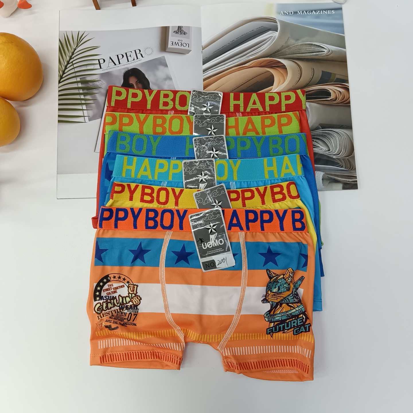 For export to South America, we offer printed four-cornered underpants, flat underpants, comfortable briefs, printed boys' underpants, and customizable patterned children's flat cornered underpants full figure