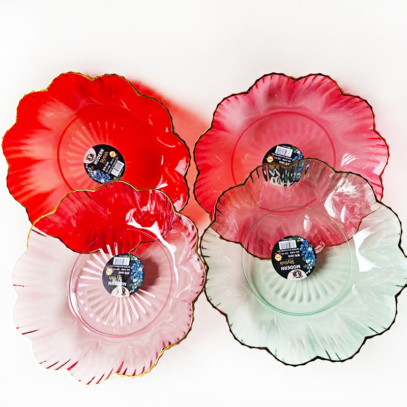 【 Districts 3-7 】0945 Golden Border Platter 5/ bag 200/ box 0945 Golden Border Fruit Platter Wedding and Housemoving Platter Dried Fruit Delight Platter Chinese Lace Red Platter Household wholesale 2 yuan pic 4