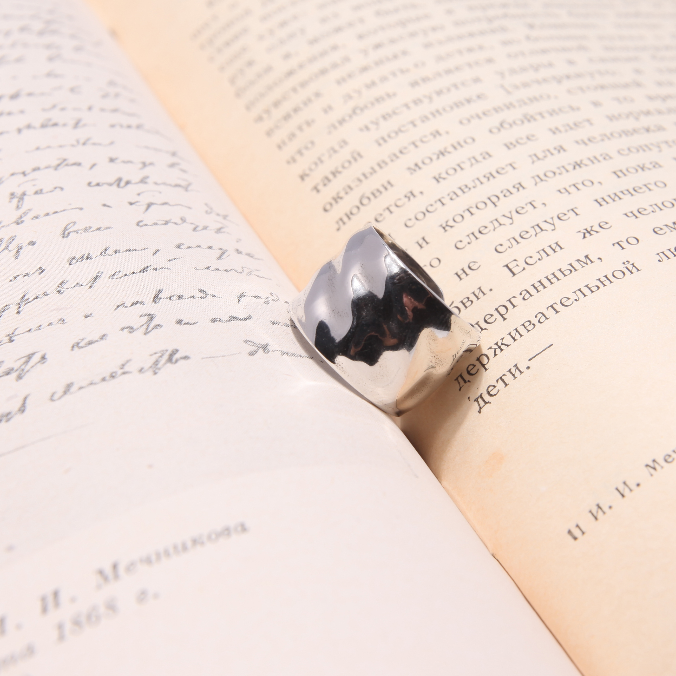 AWAYI纯银s925液态金属质感戒指宽大复古做旧开口可调节