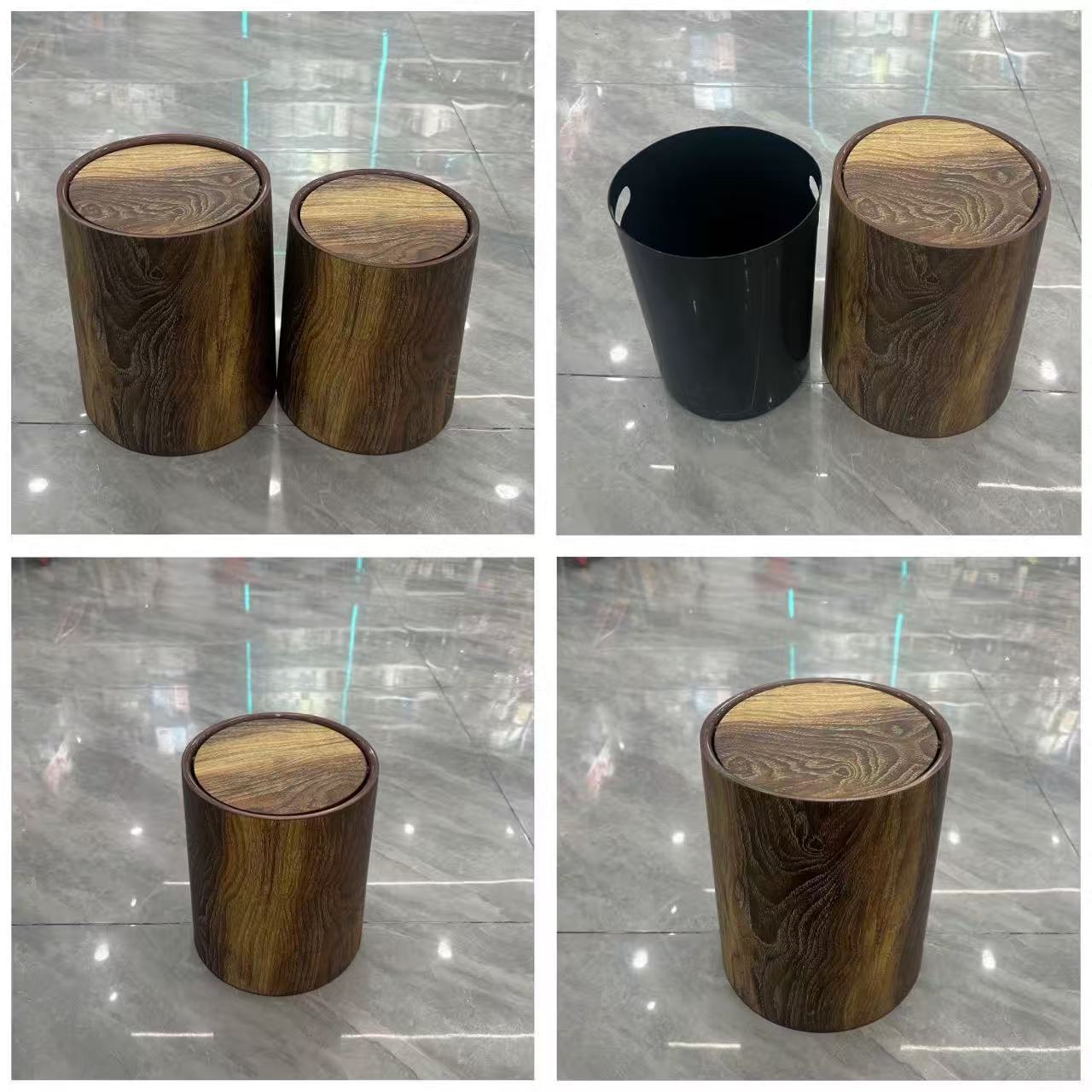 家用客厅卫生间中式圆桶形垃圾桶酒店复古风大容量厕所收纳纸篓批发