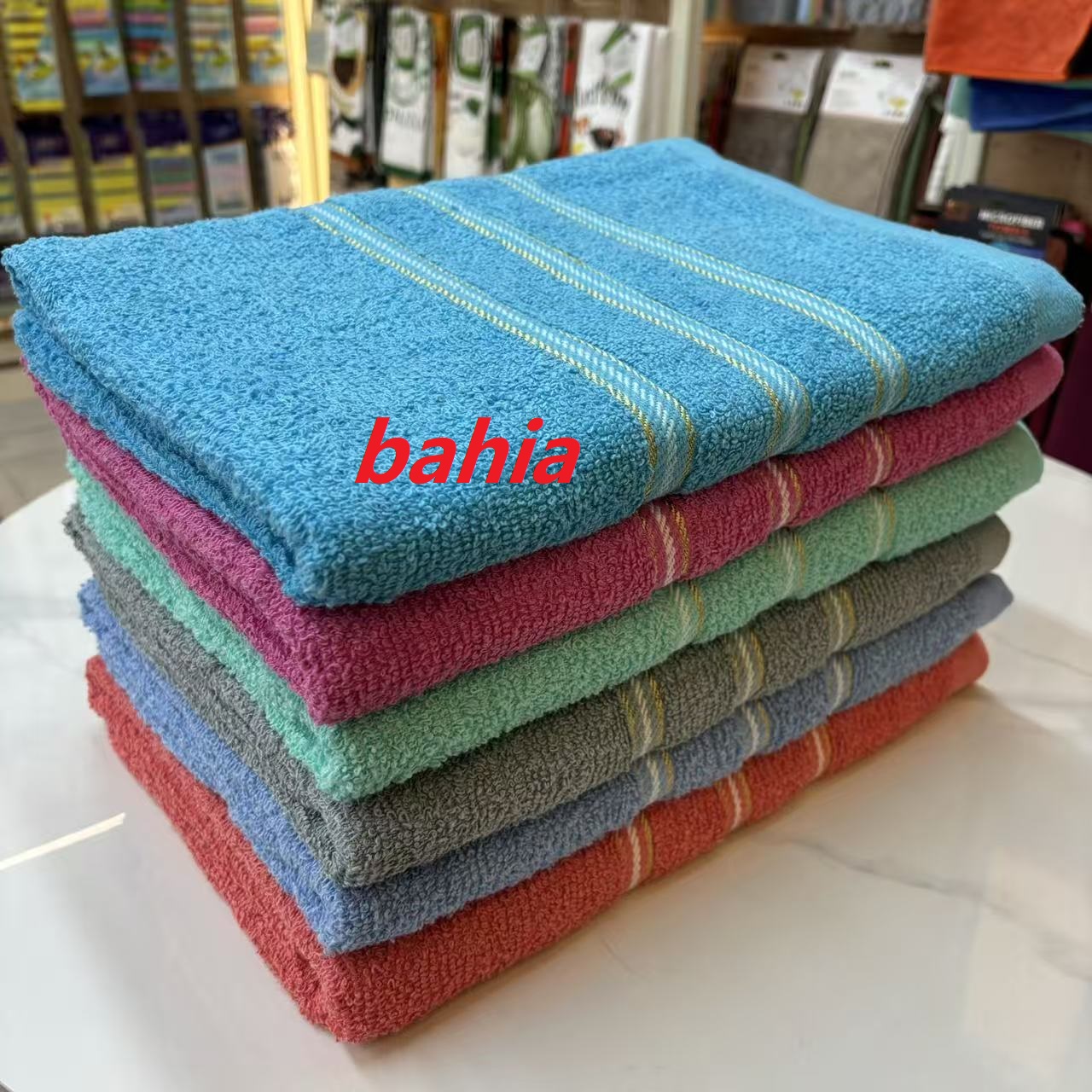 bahia 70*140cm三色条纹浴巾 酒店洗浴毛巾浴巾 跨境吸水浴巾