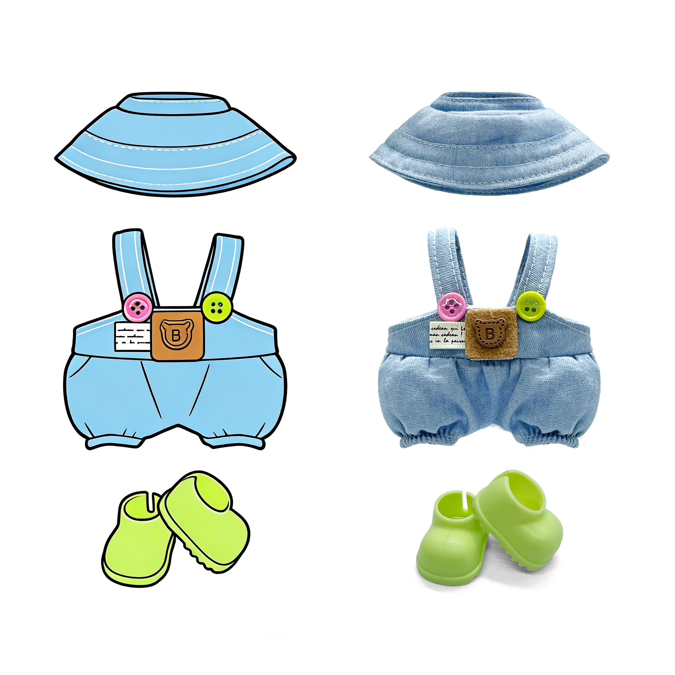 Doll toy accessories BJD Cotton doll dress-up stickers Teenage girl decorative doll clothes 15-17 cm Cotton doll clothes pic 4