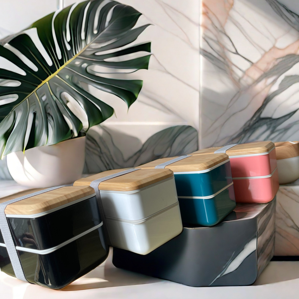 Japanese-style lunch boxes that can be microwave oven, office workers' home, student lunch boxes, tableware, spoons, high appearance level, food grade wholesale details Picture