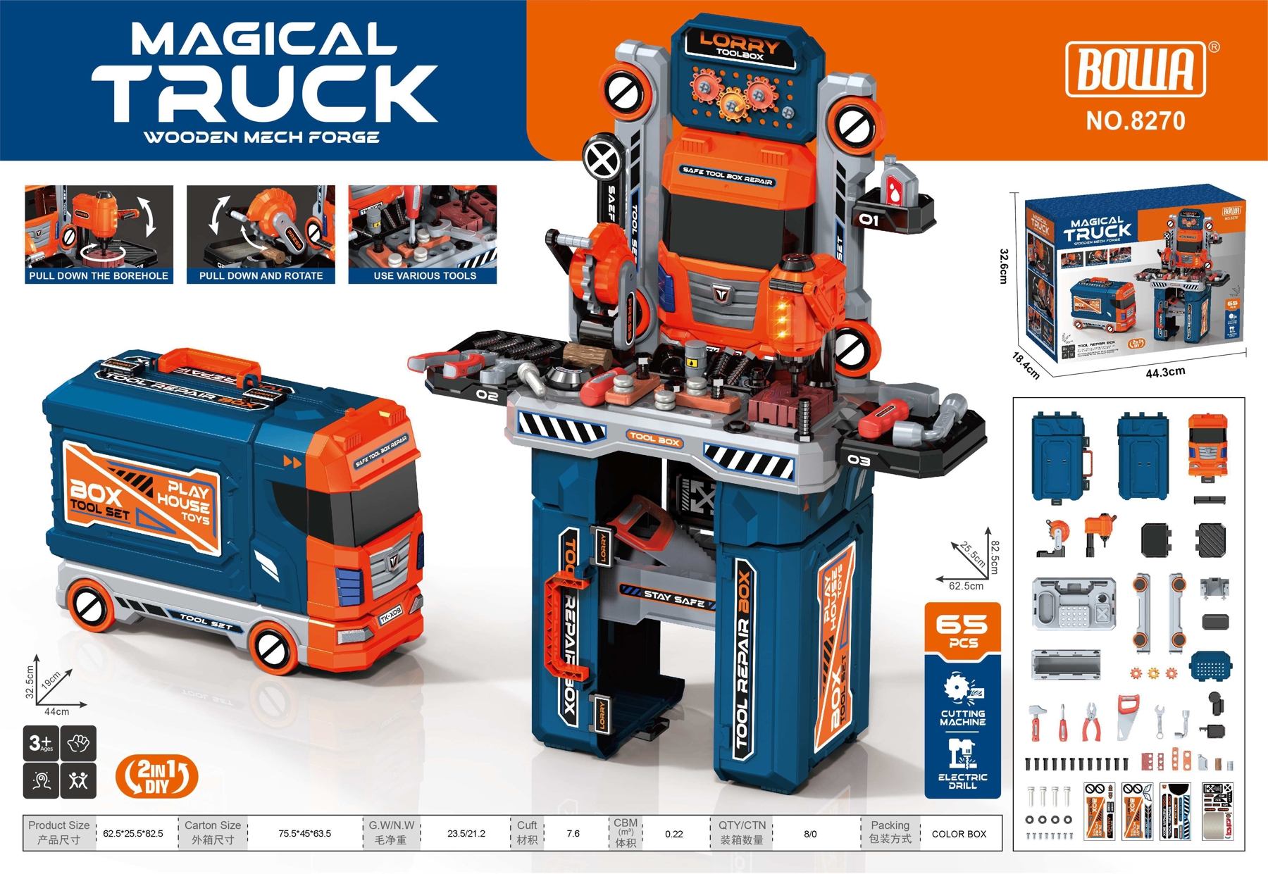 TK54543奇趣2合一工具卡车（切割机/电钻带功能）