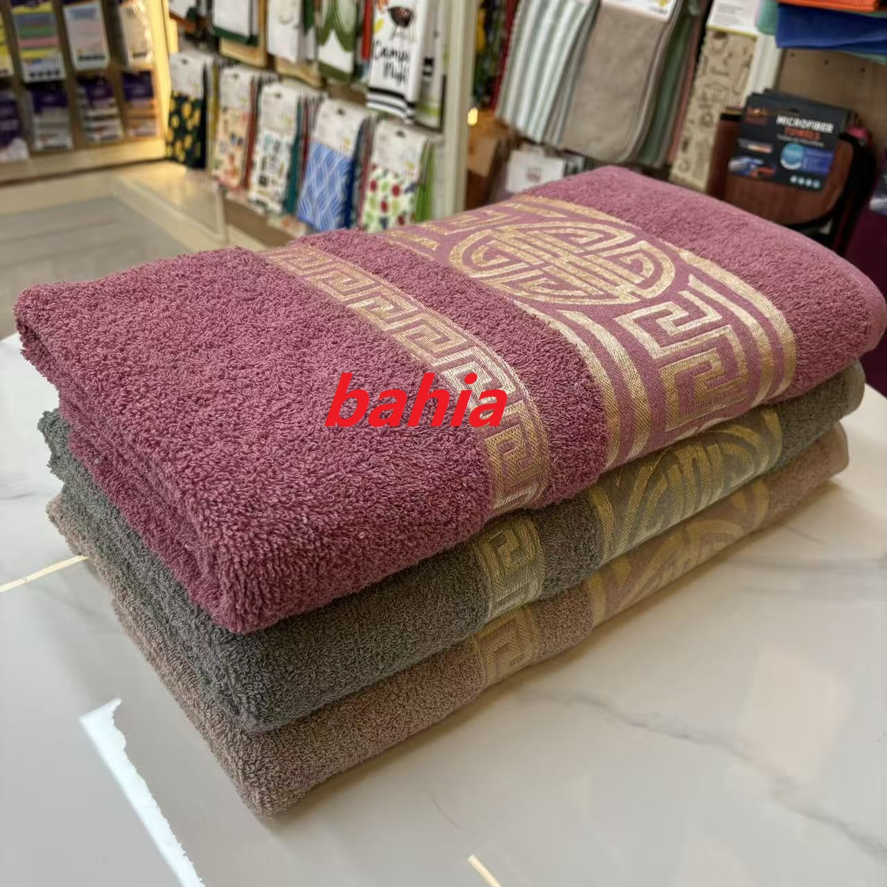 bahia 大尺寸绣花棉浴巾 酒店洗浴毛巾浴巾  90*170cm家用吸水裹身巾