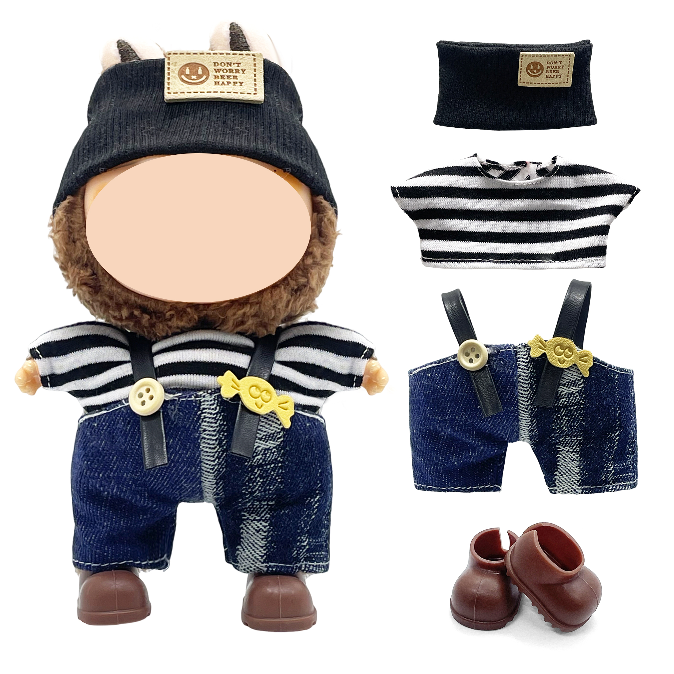 Doll toy accessories BJD Cotton doll dress-up stickers Teenage girl decorative doll clothes 15-17 cm Cotton doll clothes details Picture