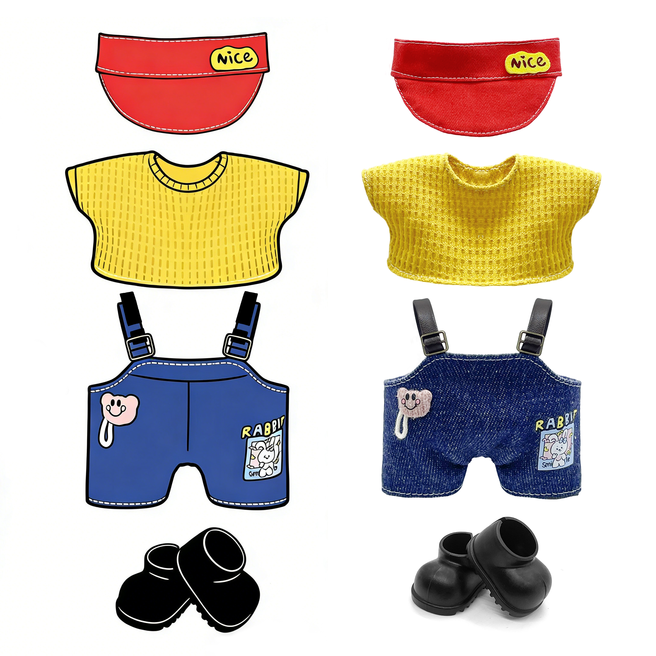 Doll toy accessories BJD Cotton doll dress-up stickers Teenage girl decorative doll clothes 15-17 cm Cotton doll clothes pic 7