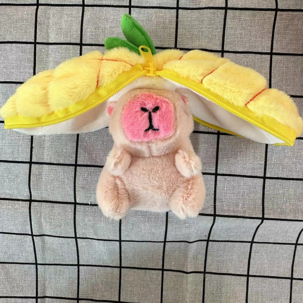 Wholesale of cartoon transformation Capibara keychains, dress-up figurines, plush toys, and cute capybara gifts details Picture