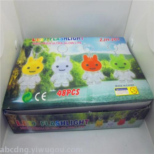 Cute rabbit-shaped keychain light, flashing toy night light, four-color adorable appearance, lighting up the little joys of daily life. Factory wholesale 201 pic 1