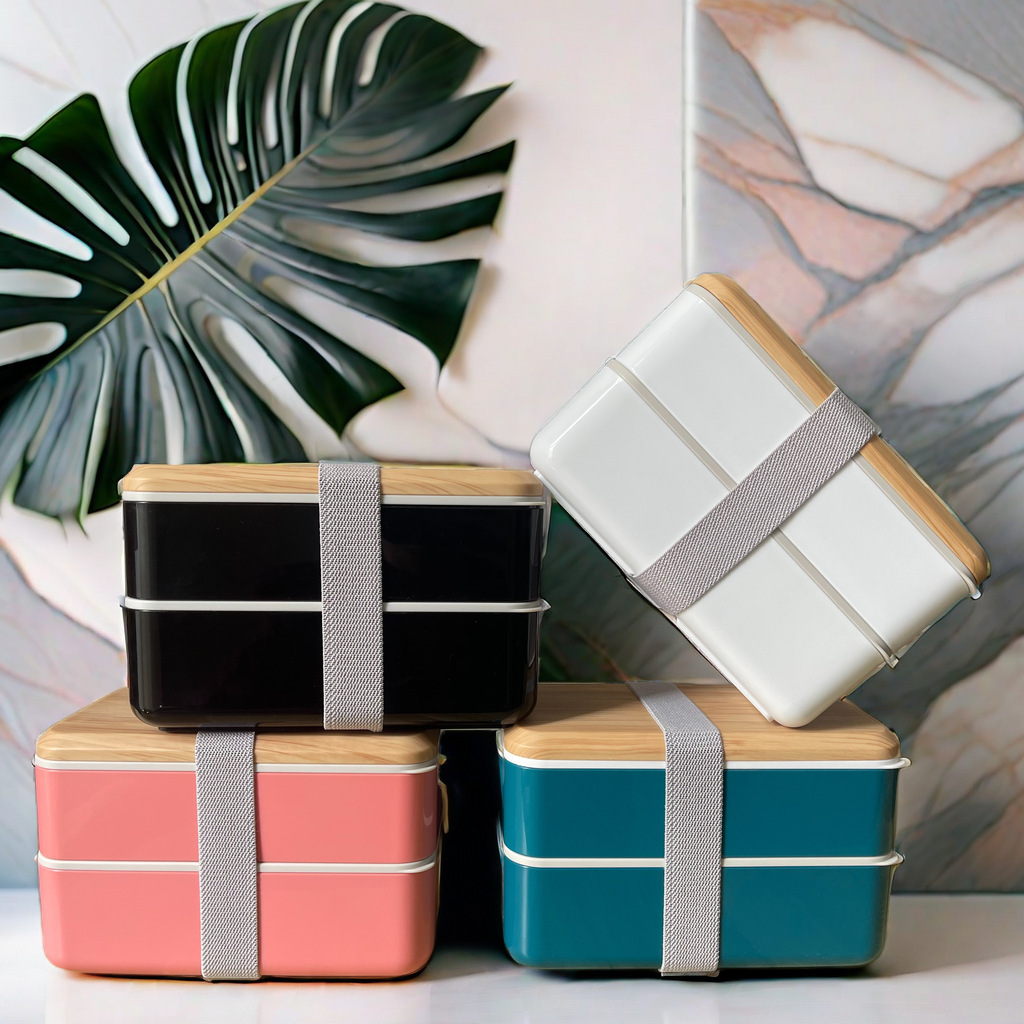 Japanese-style lunch boxes that can be microwave oven, office workers' home, student lunch boxes, tableware, spoons, high appearance level, food grade wholesale Specification image