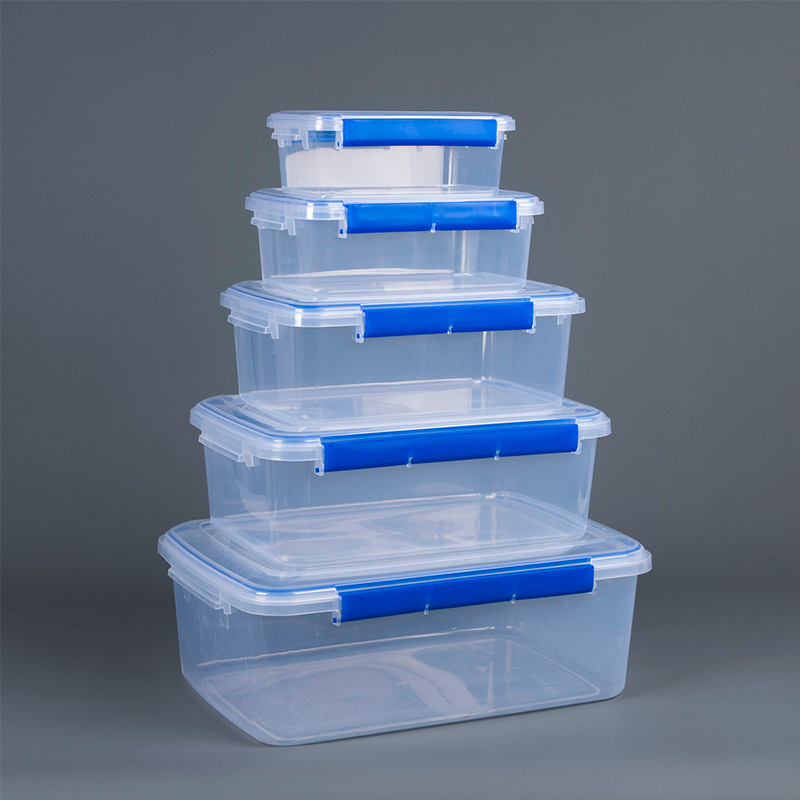 透明塑料保鲜盒多规格 长方形密封食品收纳盒冰箱专用储物盒批发