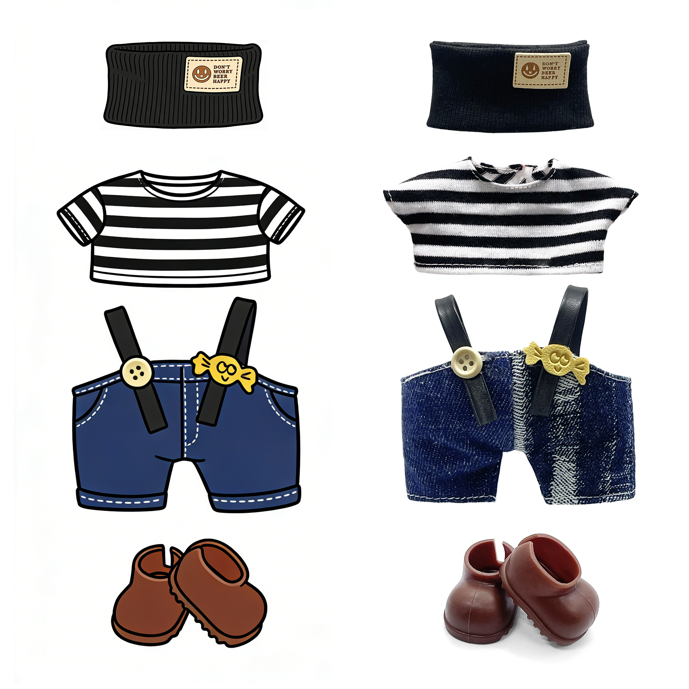 Doll toy accessories BJD Cotton doll dress-up stickers Teenage girl decorative doll clothes 15-17 cm Cotton doll clothes pic 5