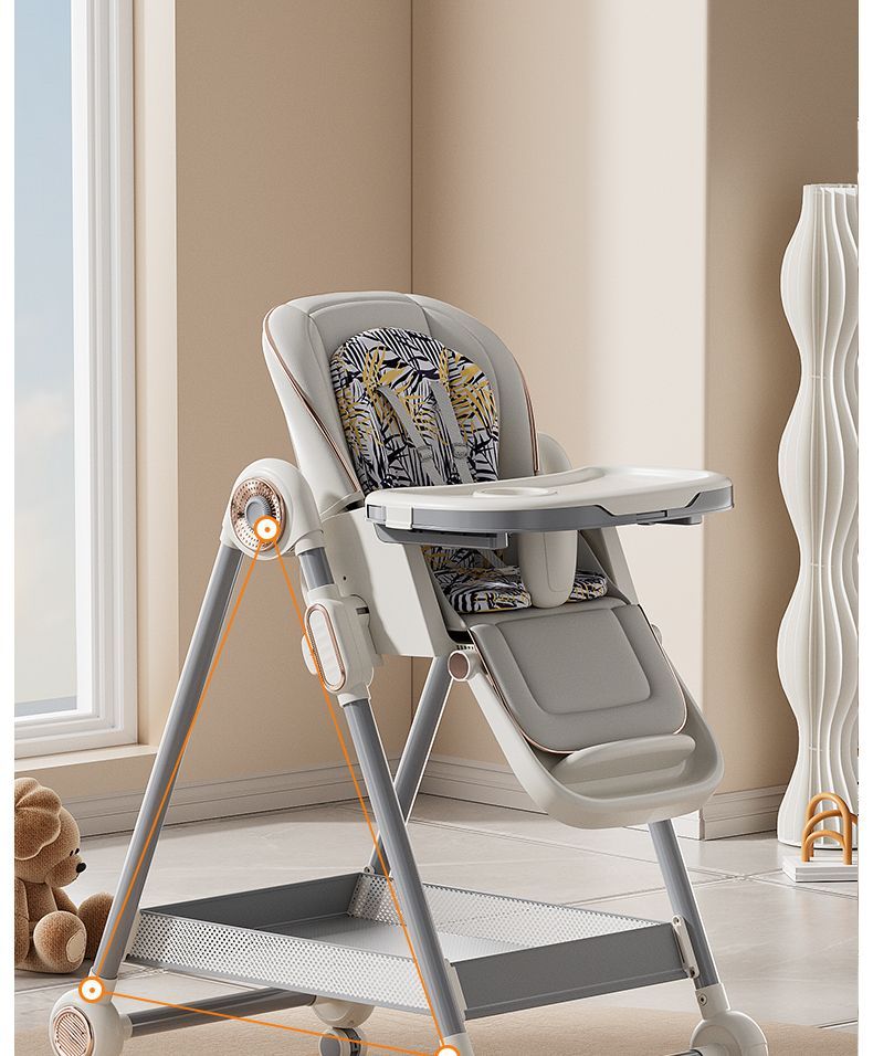 Baby high chair, children's reclining and folding portable learning chair, infant eating chair, multi-functional dining table and chair for home use detail image 18
