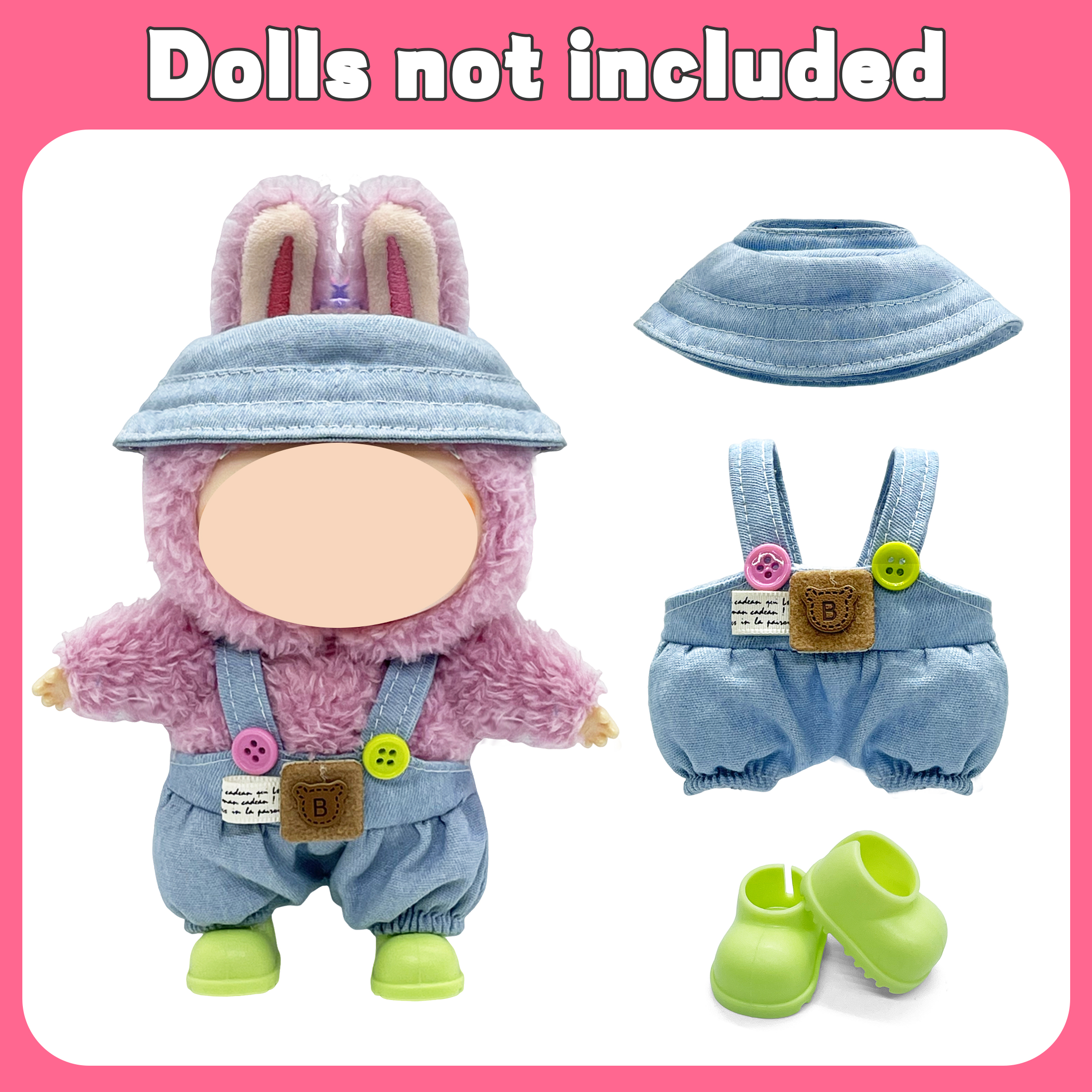 娃娃玩具配件BJD棉花娃娃换装贴少女装饰娃衣15-17CM棉花娃娃衣服