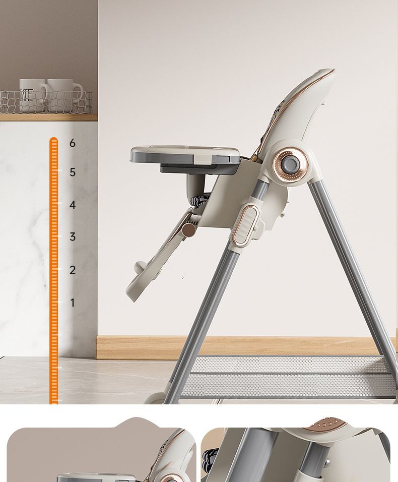 Baby high chair, children's reclining and folding portable learning chair, infant eating chair, multi-functional dining table and chair for home use detail image 10