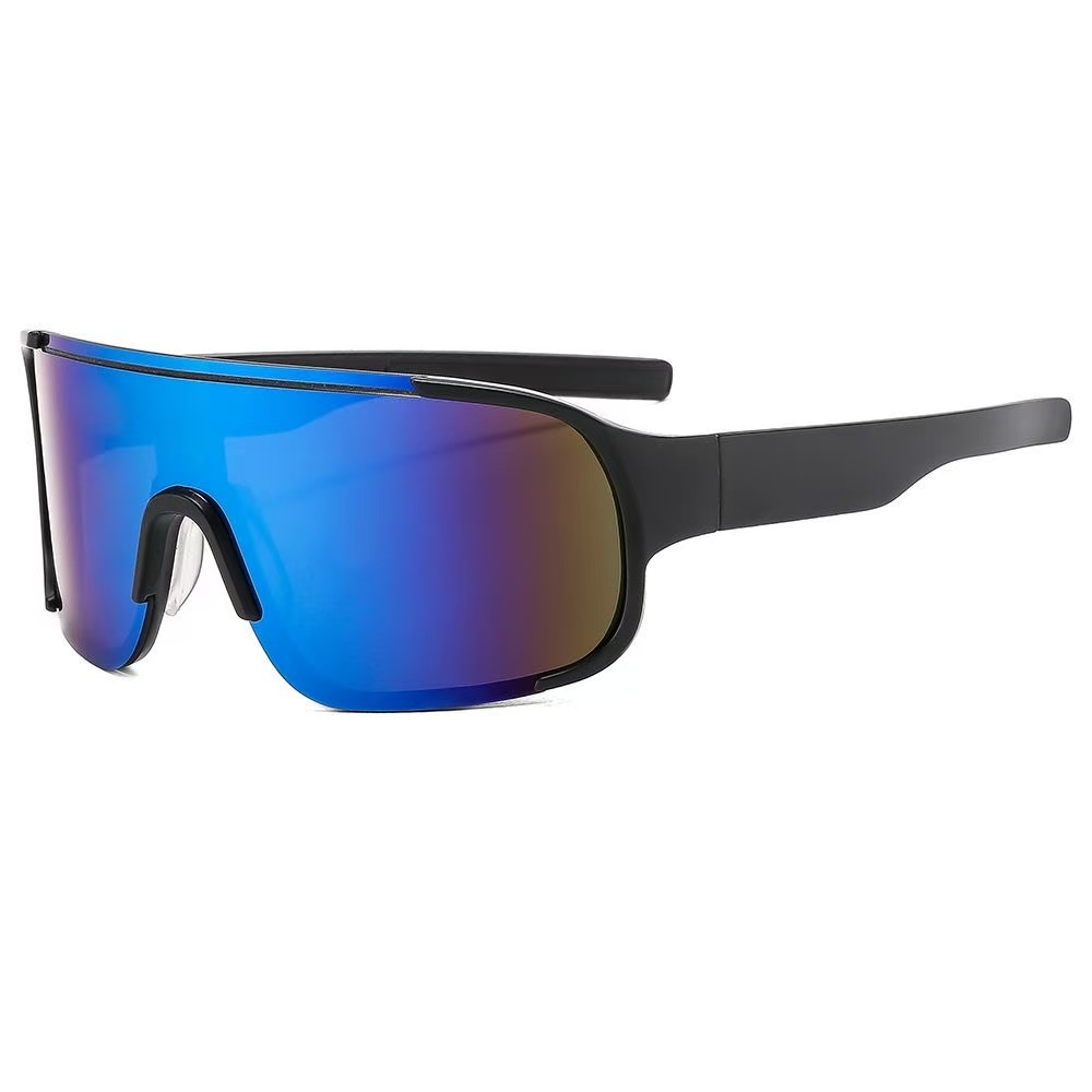 复古磨砂黑水银超大框户外骑行登山滑雪防风护目变色墨镜显瘦运动太阳眼镜