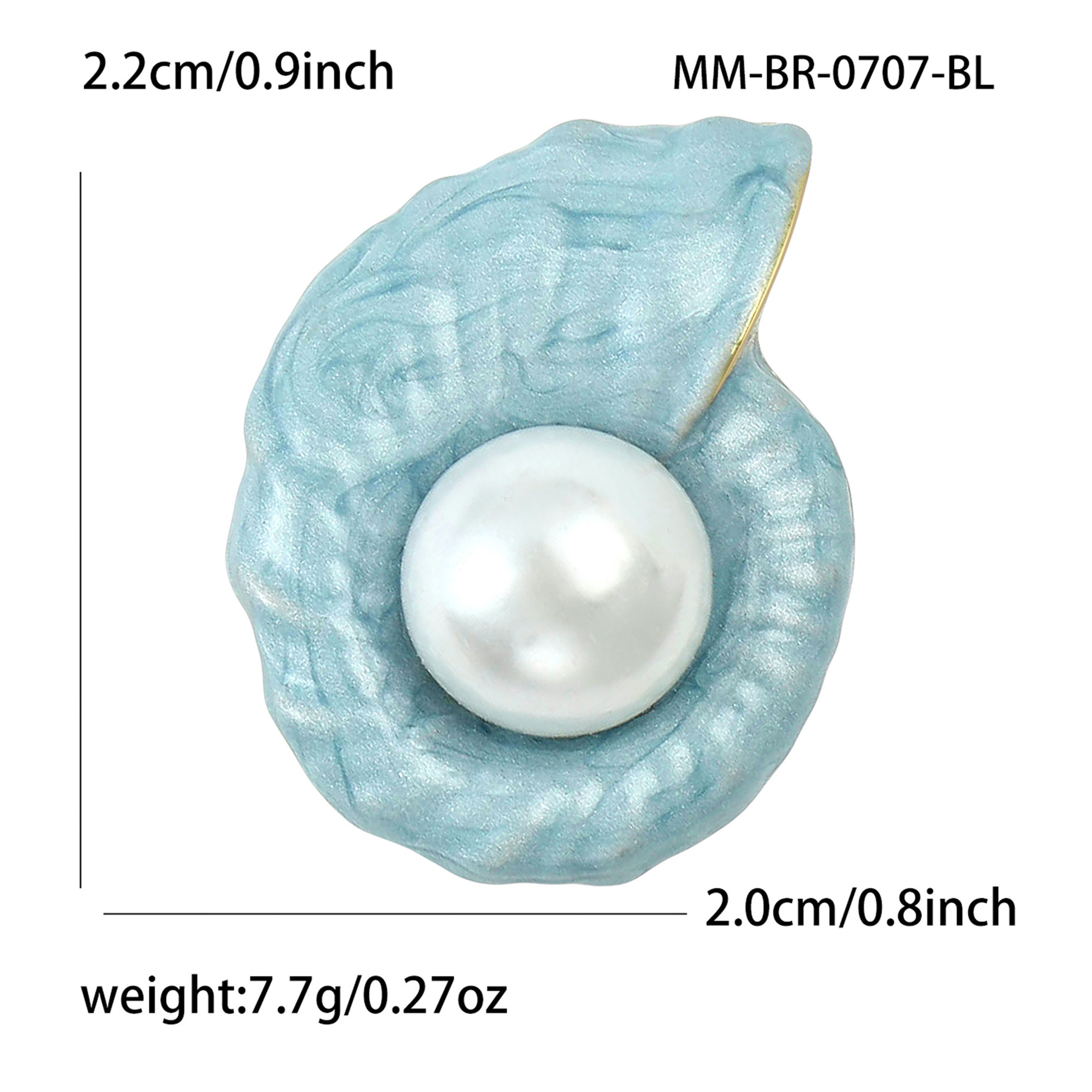Factory direct sales of new fashionable, trendy and personalized conch brooches, pearl oil drip micro-seals, versatile accessories details Picture