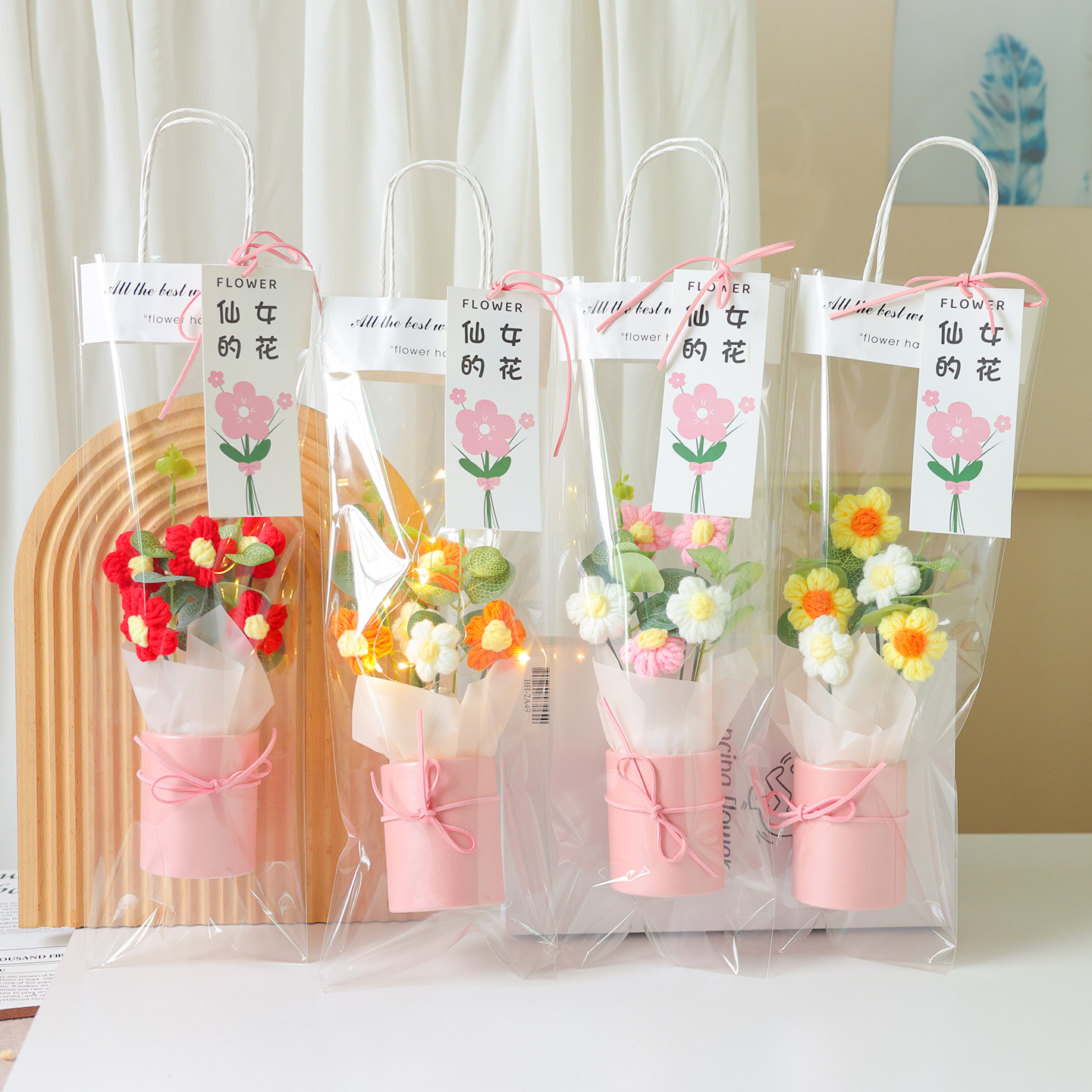 毛线/毛线太阳花/毛绒花/针织花/向日葵毛线产品图