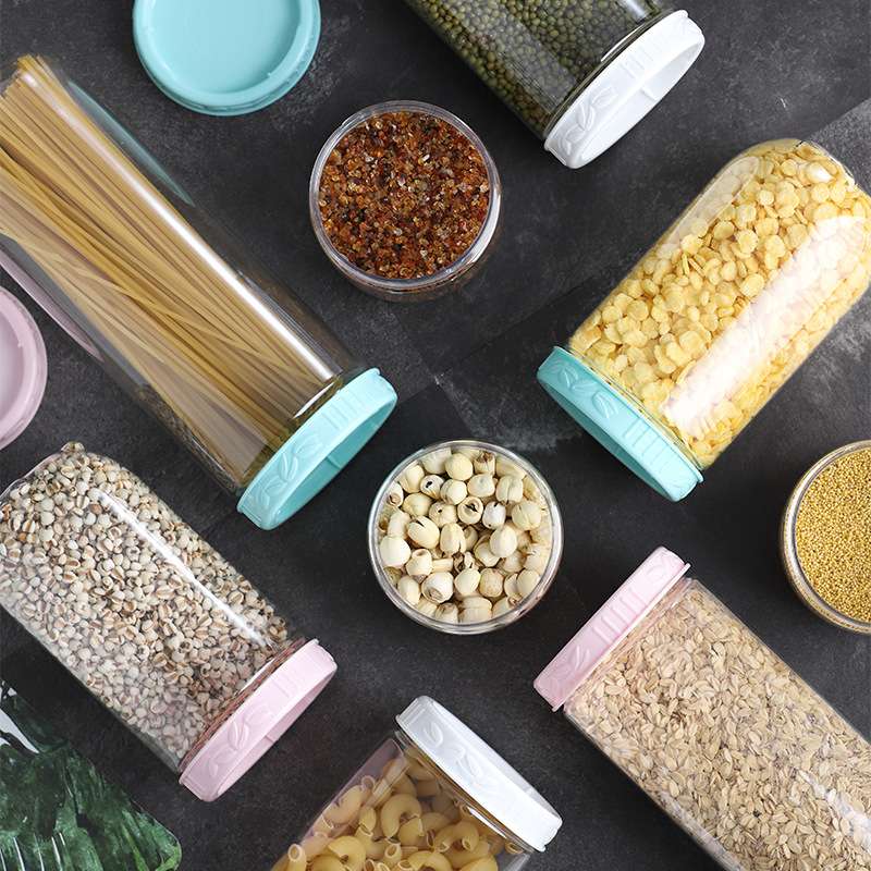 H226-313 Transparent plastic storage tank set for sealed Grains and Cereals, large-capacity dry goods sealed tank details Picture