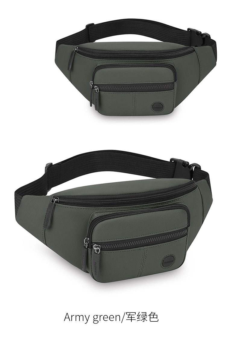 新款腰包休闲运动户外胸前包做生意收银包男士通勤单肩斜挎包 详情图9