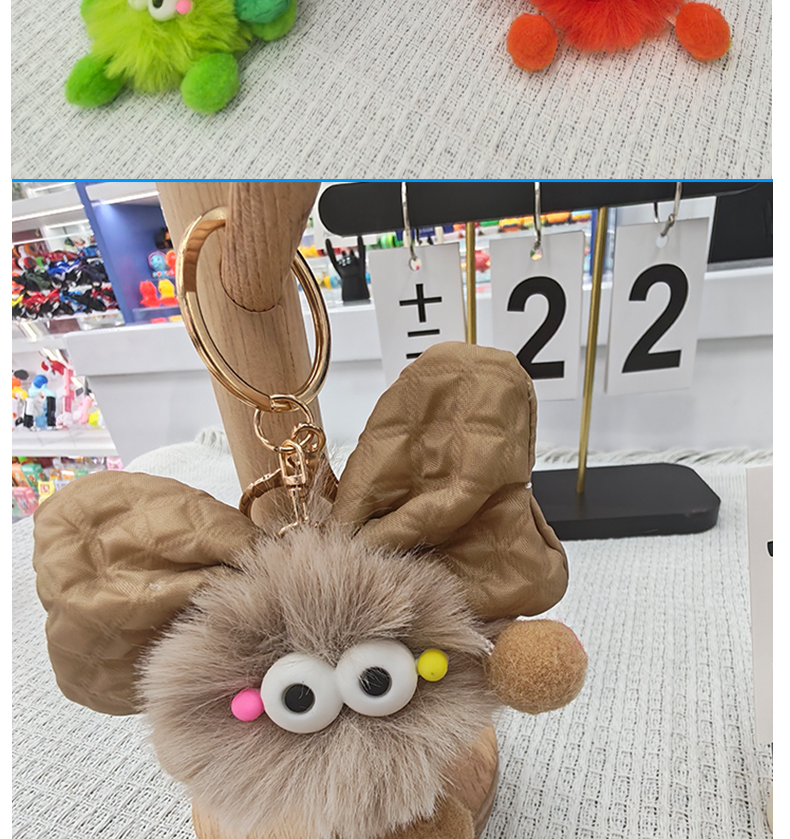 仿獭兔毛绒挂件小饰品毛绒蝴蝶结公仔汽车钥匙扣抓机娃娃公仔钥匙坠车载书包挂饰礼物卡通变身钥匙扣变装公仔挂件毛绒玩具可爱批发详情5