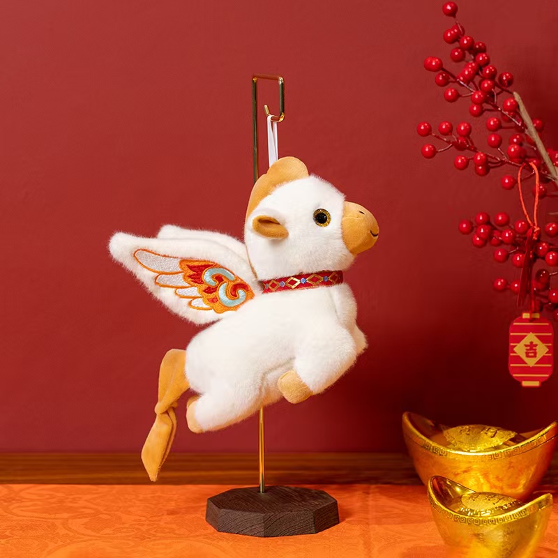 2026 New Zodiac Horse Series - 15CM Flying Double-Winged Angel Horse Plush Doll Specification image