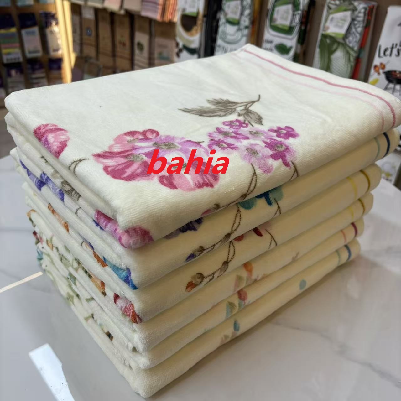 Bahia 数码印花纯棉浴巾 柔软吸水毛巾浴巾 家用裹身巾