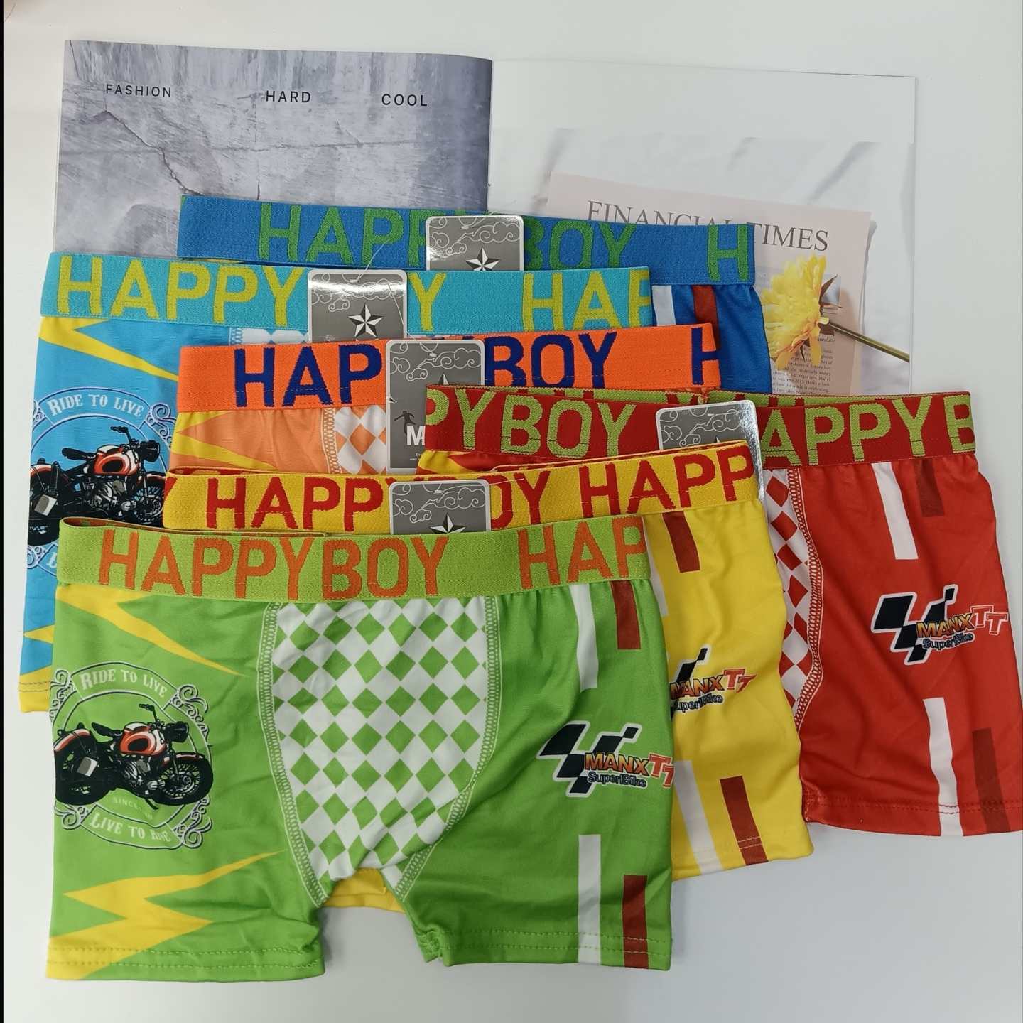 For export to South America and Africa, we offer mixed-color children's underwear, milk silk printed underwear for boys, and custom-made patterned mixed-color flat pants for boys. Specification drawing