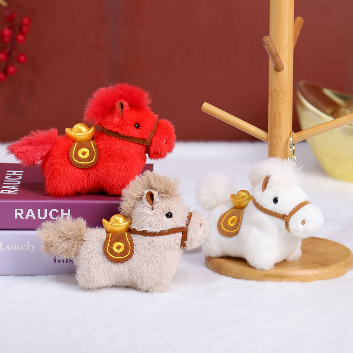 The Year of the Horse mascot, plush toys, Year of the Horse figurines, pendants, gold ingots, Dundun, money soon, plush dolls, wholesale details Picture