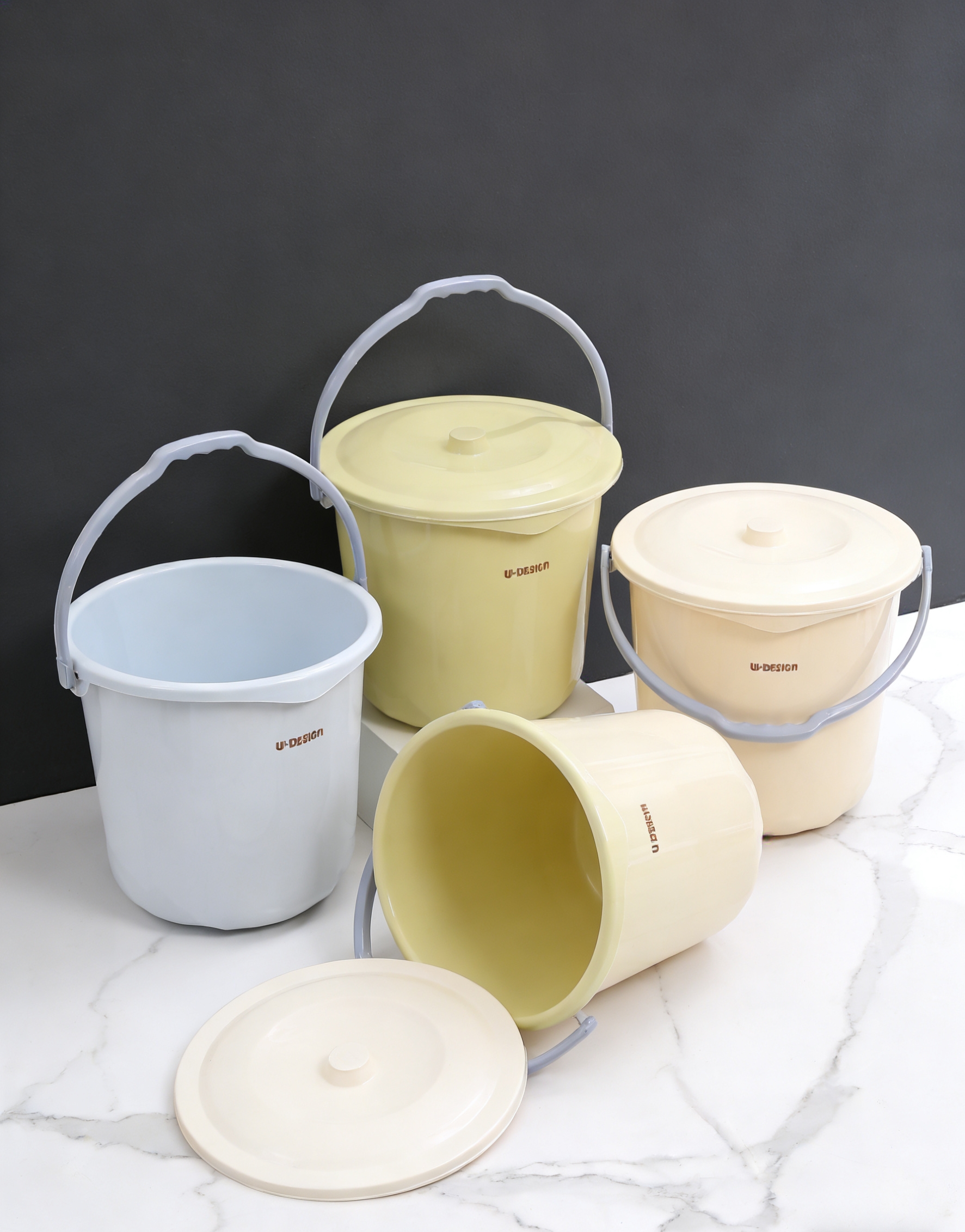 铁皮桶/多用桶/HDPE桶/塑料水桶手提把/收纳桶白底实物图