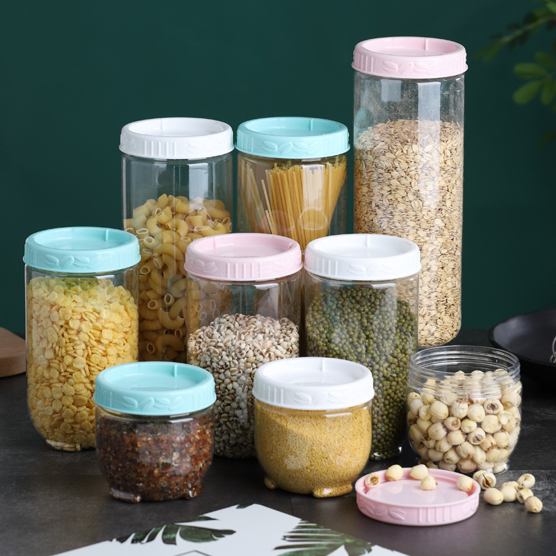 H226-313 Transparent plastic storage tank set for sealed Grains and Cereals, large-capacity dry goods sealed tank