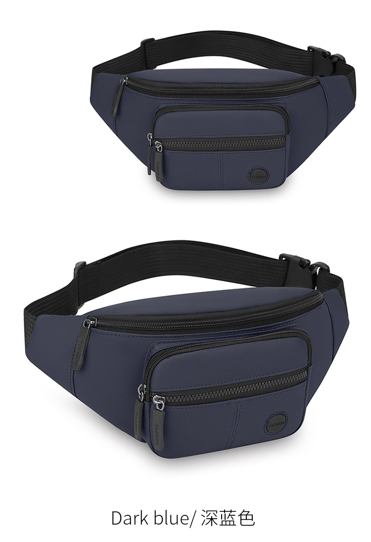 新款腰包休闲运动户外胸前包做生意收银包男士通勤单肩斜挎包 详情图10