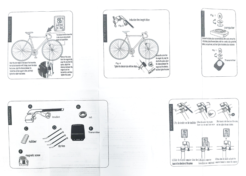 YE-2有线码表自行车码表中英文大屏有触摸背光防水山地单车码表里程计测速度迈表详情9