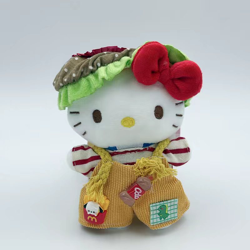 正版汉堡可乐派对kt挂件毛绒玩偶钥匙扣高颜值公仔包包挂饰礼物