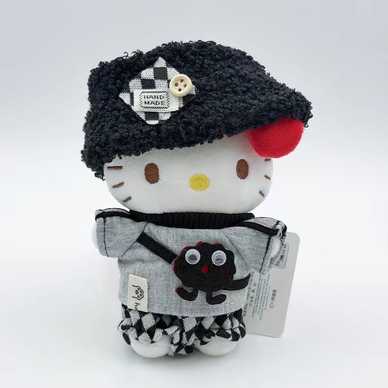 正版黑毛绒帽Kt超萌可爱玩偶钥匙扣高颜值公仔包包挂饰礼物