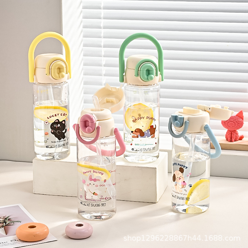 B70-9579 New fashionable dual drinking cup, portable and easy to use, candy-colored drinking cup, outdoor sports water cup details Picture