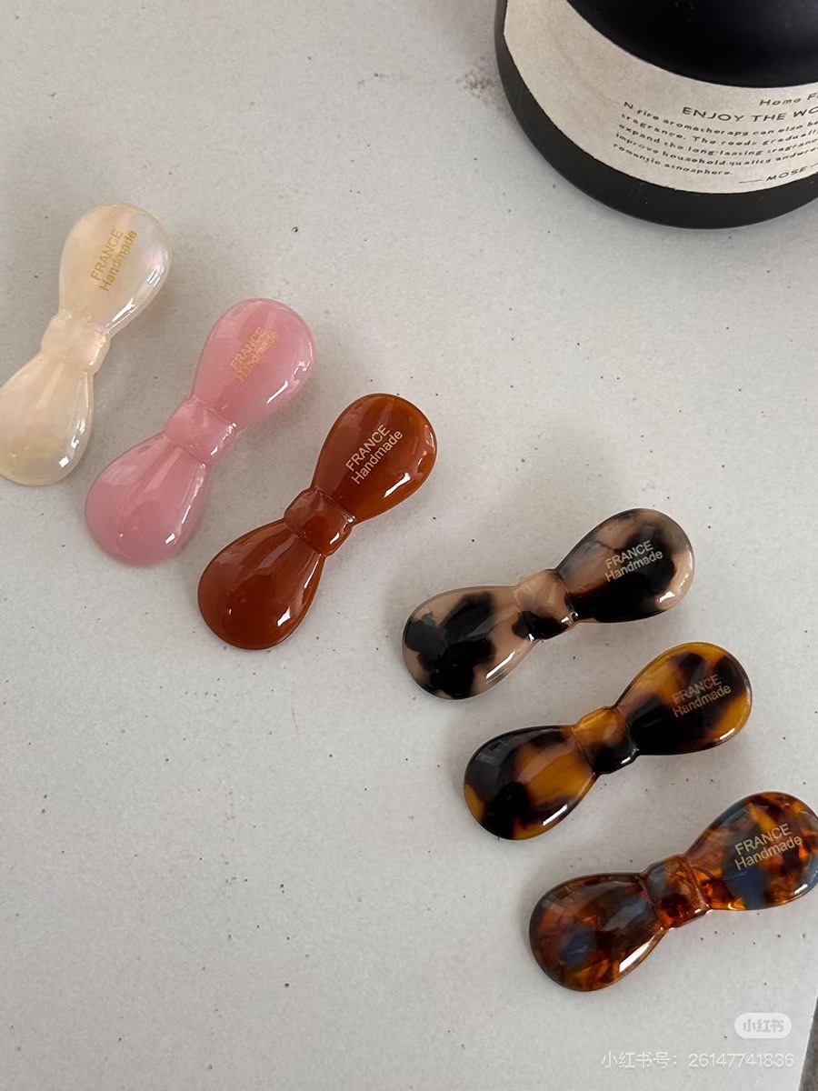 韩国欧尼同款醋酸金标小号蝴蝶结头饰配件