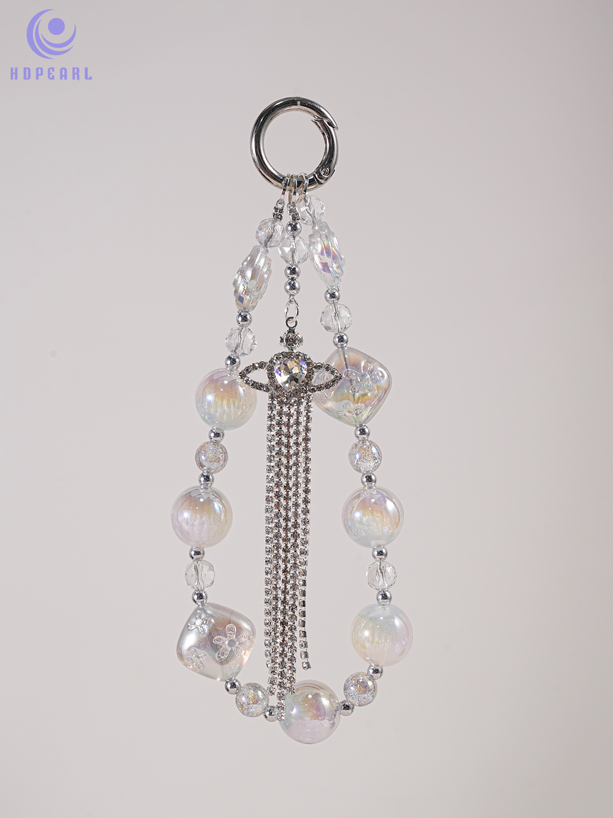 简约串珠柔和挂饰 少女心钥匙扣 包包挂件清爽感小配饰