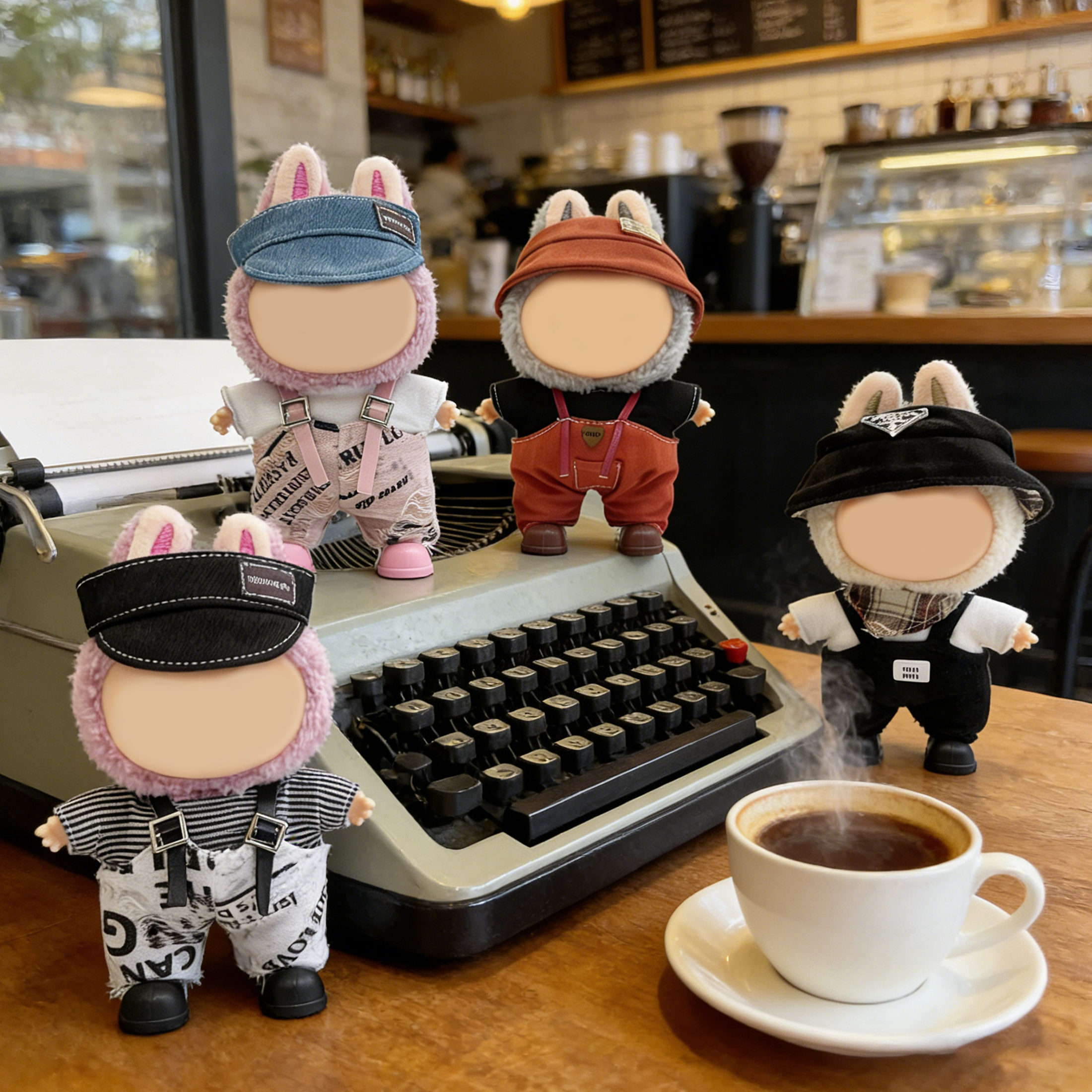 娃娃玩具配件BJD换装游戏DIY少女装饰娃衣工装背带裤15-17CM棉花娃娃衣服