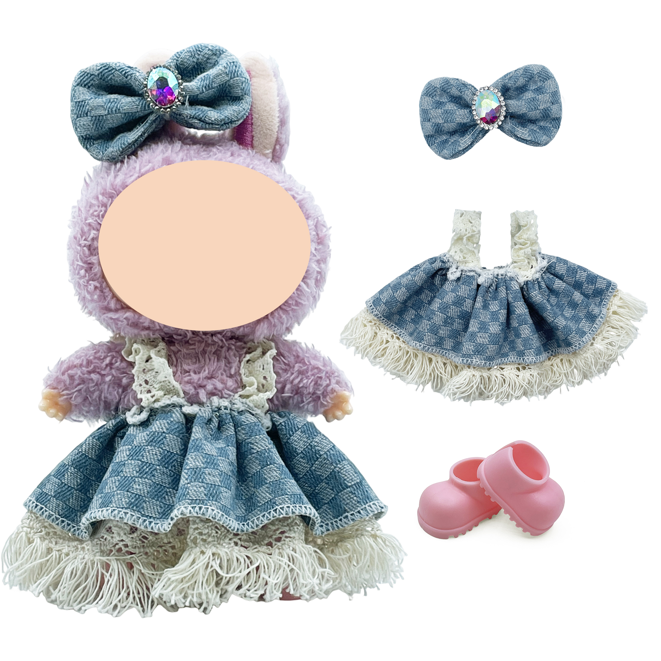 Cotton doll toy doll accessories BJD dress-up stickers Girl decoration doll clothes 15-17CM cotton doll clothes Item Picture