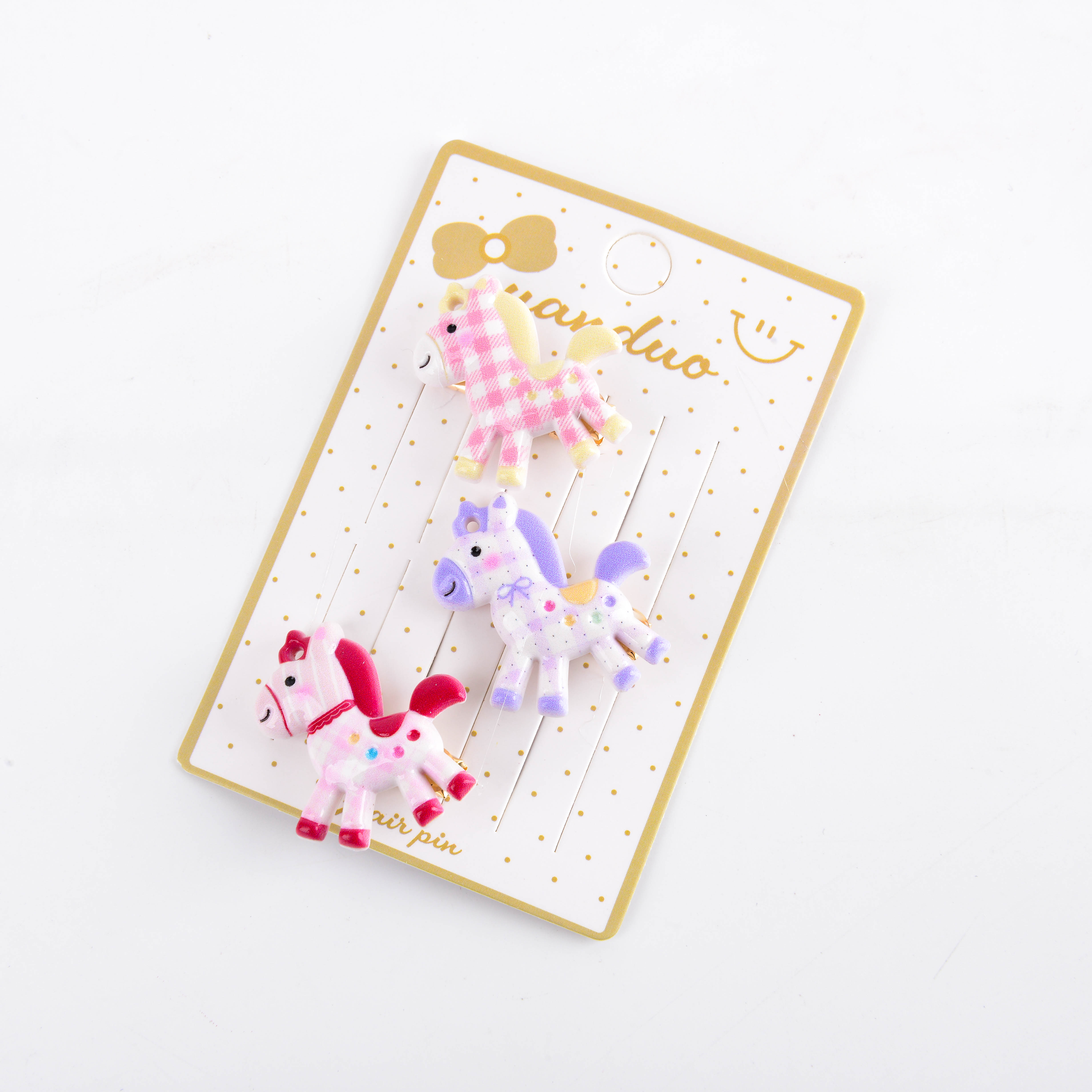 The Korean version of the children's spring edition acrylic small animal board duckbill clip parent-child version should be the duckbill clip polka dot cute rope Specification image