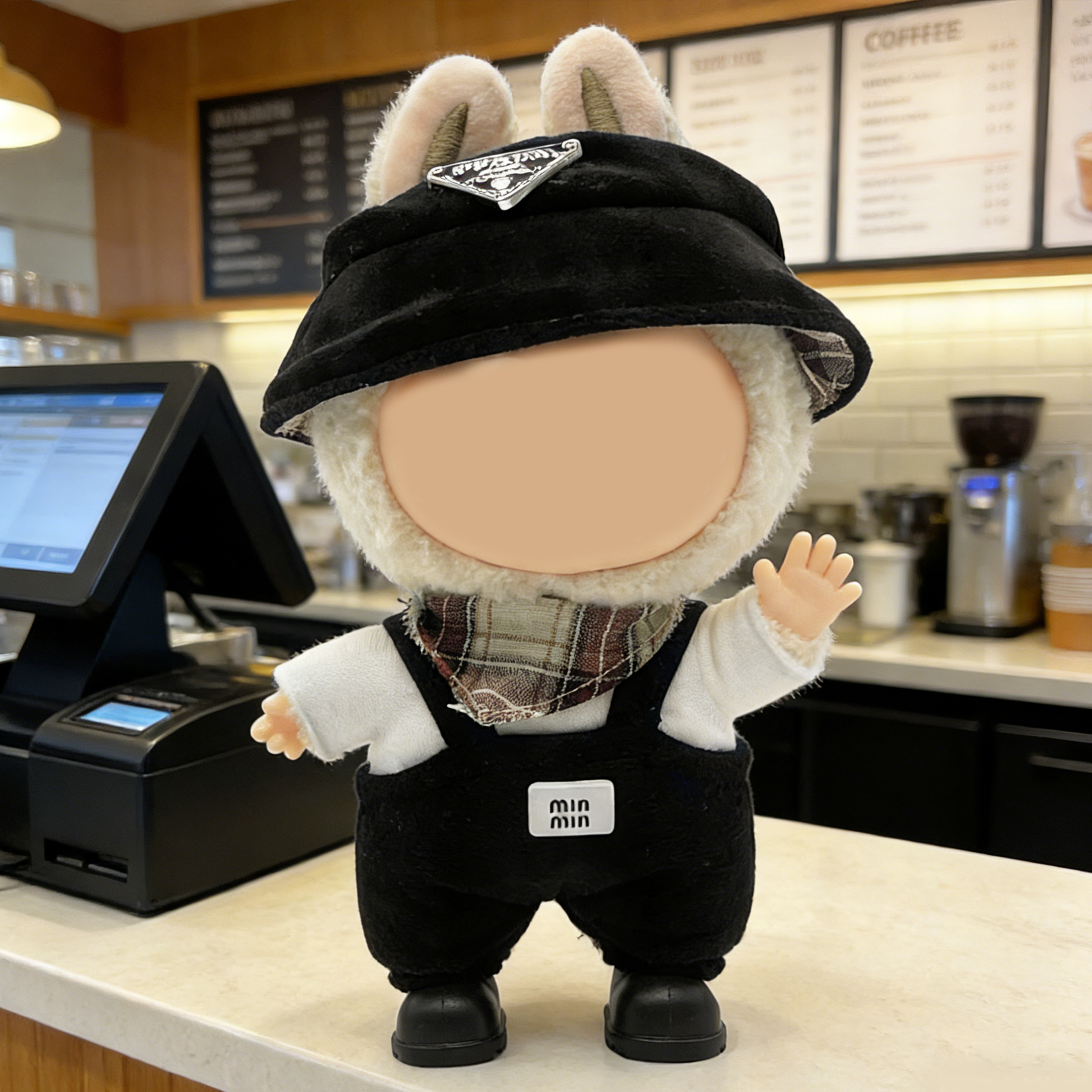 Doll toy accessories, BJD dress-up game, DIY girl decoration, doll clothes, work clothes, overalls, 15-17CM cotton doll clothes Application Scenario