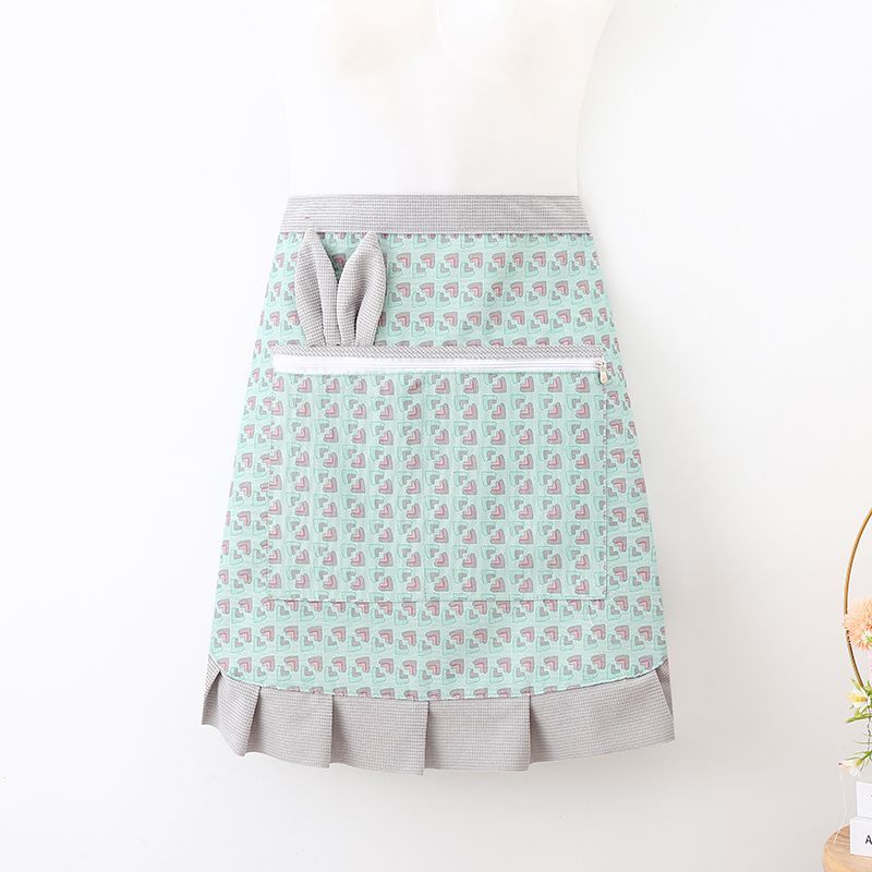 A new stylish canvas half-length apron for kitchen and home cooking, dust-proof, stain-resistant and wear-resistant, specially designed half-length work uniform for the catering industry Specification image