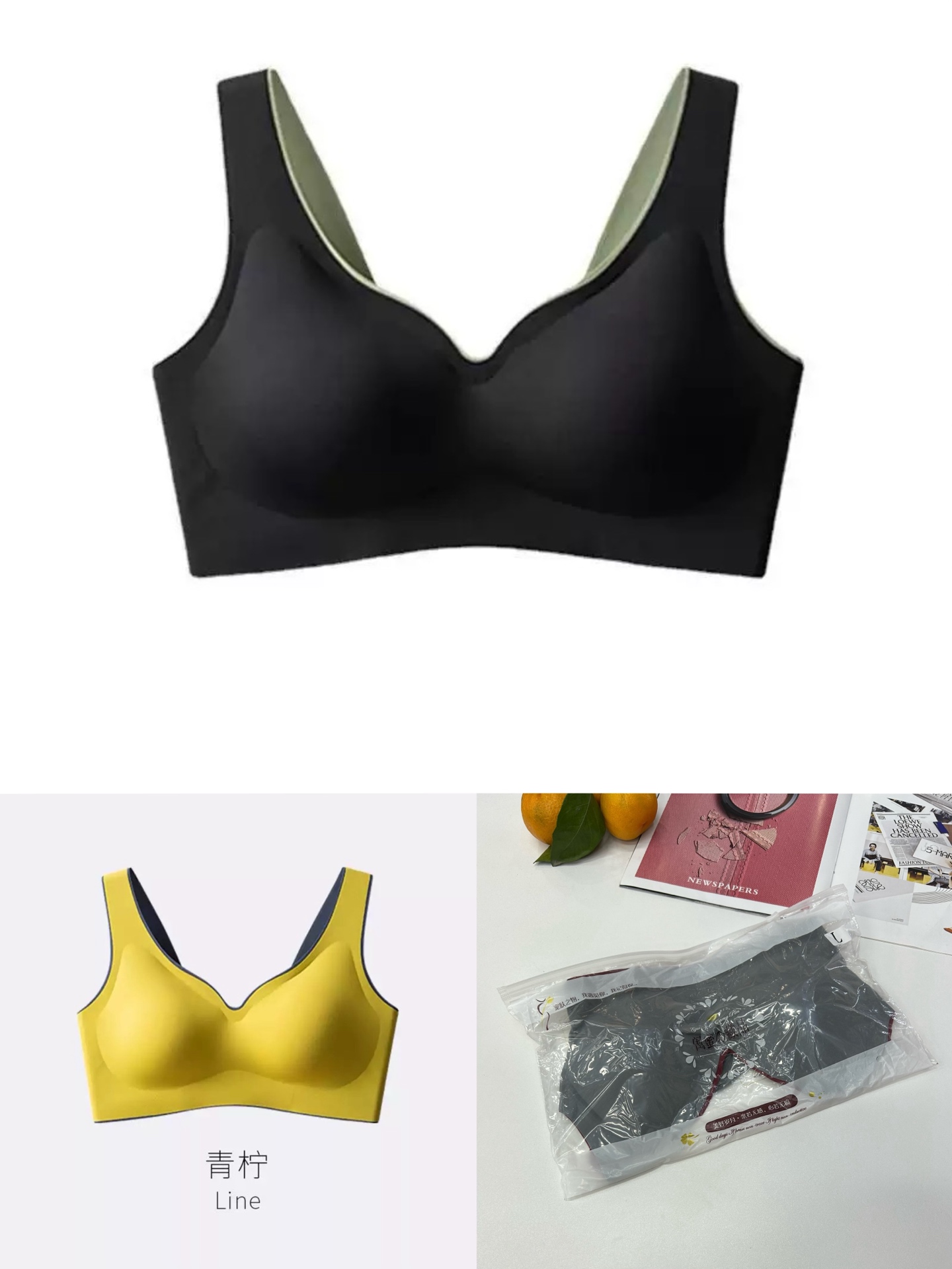 Export to Europe, America and Africa in stock. Ice silk cool and seamless back design. Summer thin sports underwear with a large bust that makes you look smaller. One-piece sleep bra without underwire Specification drawing