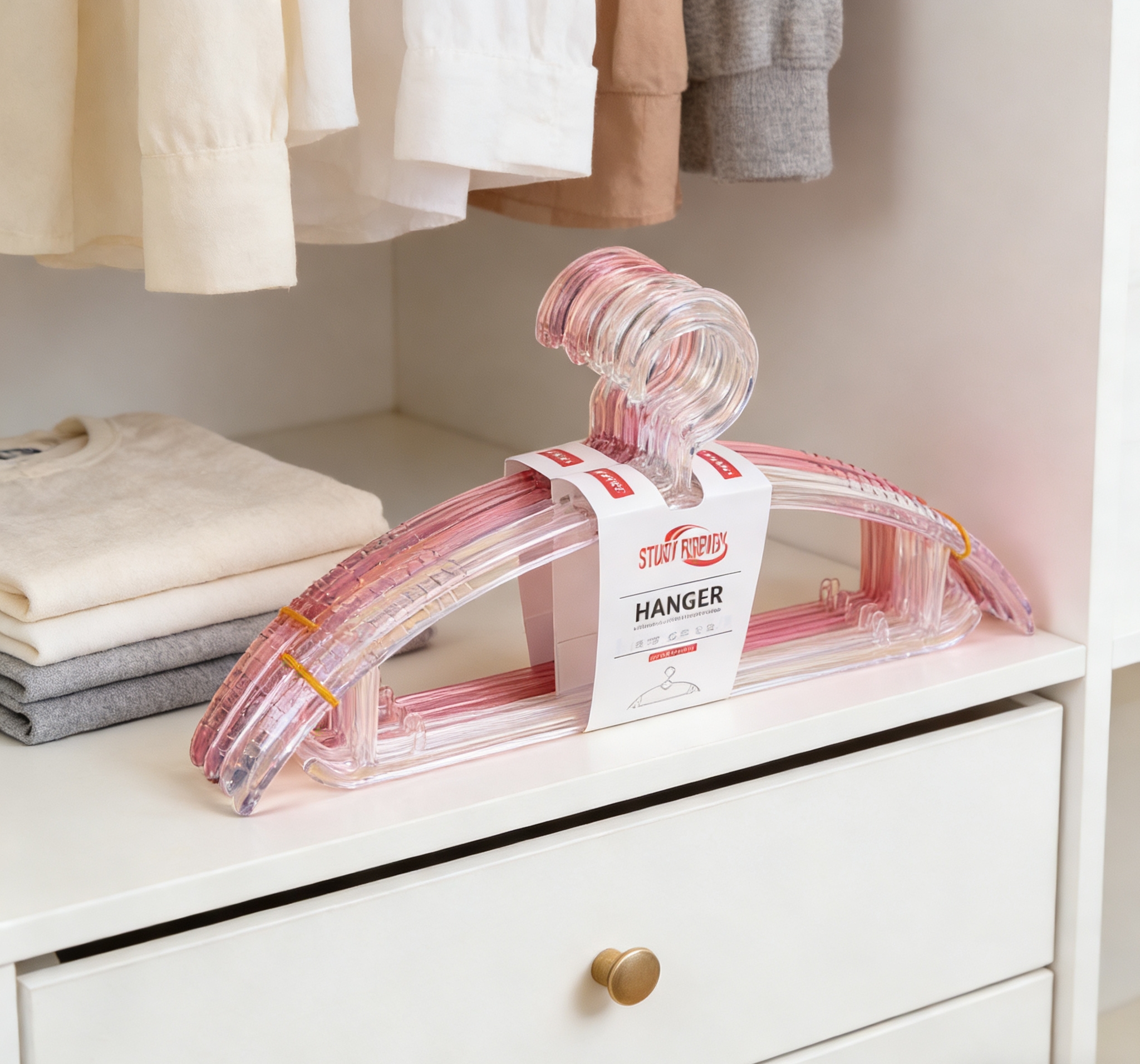 轻奢透明窄肩衣架 成人防滑防脱落衣柜整理专用挂衣架细节图